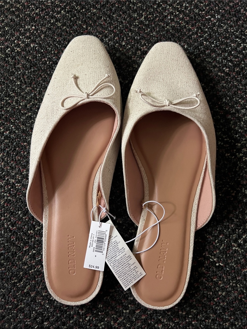 Old Navy Linen-Blend Ballet Mule Flats size 9